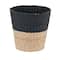 Household Essentials 9" Black Woven Hyacinth Waste Basket